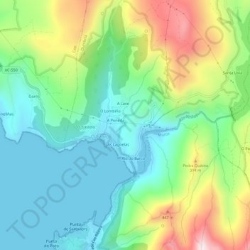 A Pena topographic map, elevation, terrain