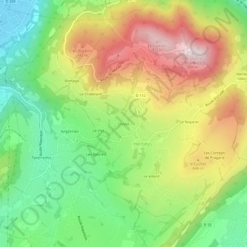 Cholet topographic map, elevation, terrain