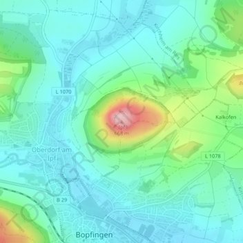 Ipf topographic map, elevation, terrain