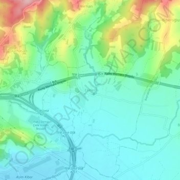 Eseler topographic map, elevation, terrain