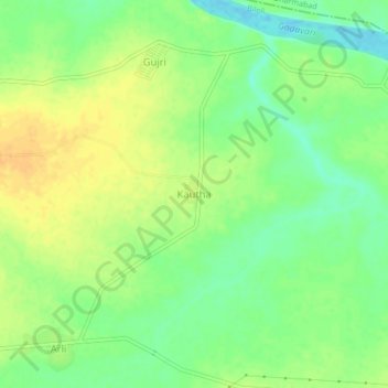 Kautha topographic map, elevation, terrain