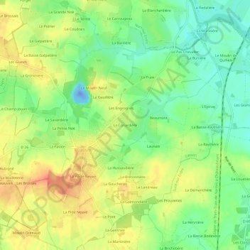 La Conardière topographic map, elevation, terrain