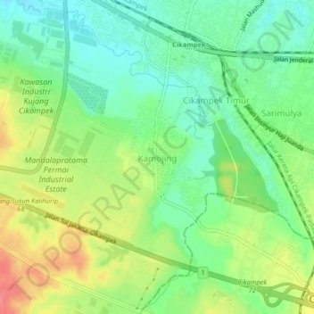 Kamojing topographic map, elevation, terrain