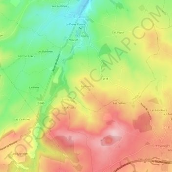 Le Bouis topographic map, elevation, terrain