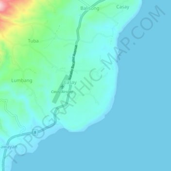 Casay topographic map, elevation, terrain