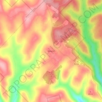 Whig Hill topographic map, elevation, terrain