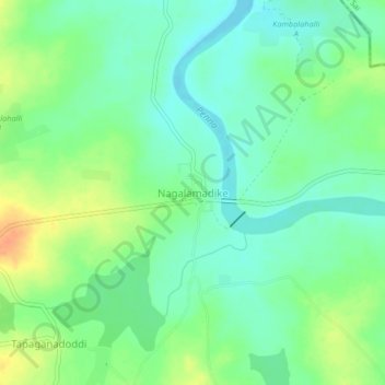 Nagalamadike topographic map, elevation, terrain