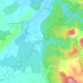 Hameau de Cal topographic map, elevation, terrain