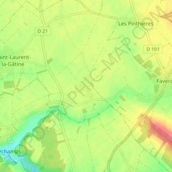 L'Aumône topographic map, elevation, terrain