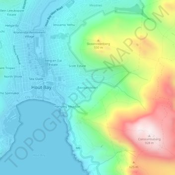 Baviaanskloof topographic map, elevation, terrain