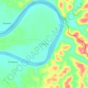 Orellana topographic map, elevation, terrain