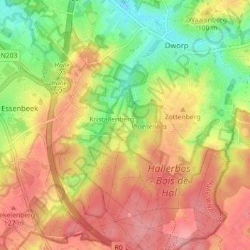 Kapittel topographic map, elevation, terrain