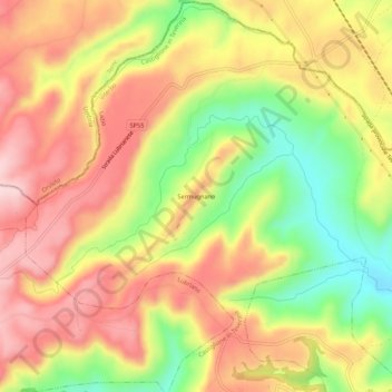 Sermugnano topographic map, elevation, terrain