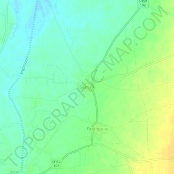 Sethan topographic map, elevation, terrain