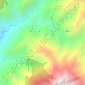 El Aventino topographic map, elevation, terrain