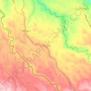 Indulang topographic map, elevation, terrain