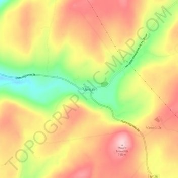 Meridale topographic map, elevation, terrain