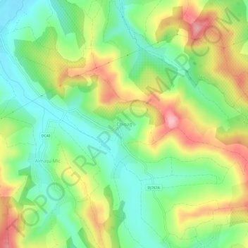 Chioag topographic map, elevation, terrain