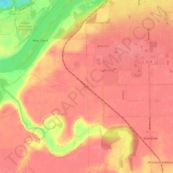 Hitt topographic map, elevation, terrain