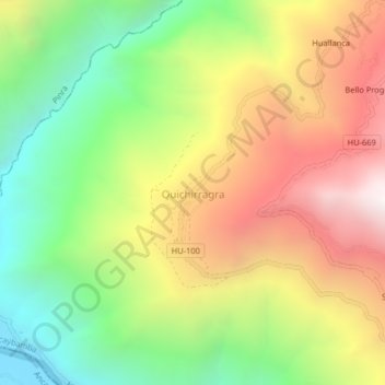Quichirragra topographic map, elevation, terrain