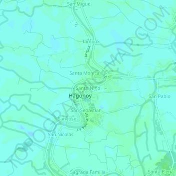 Santo Niño topographic map, elevation, terrain