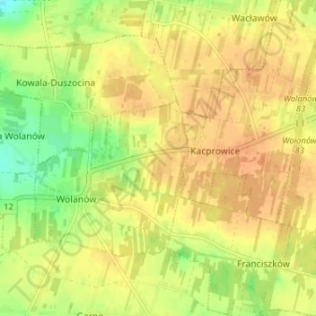 Kowalanka topographic map, elevation, terrain