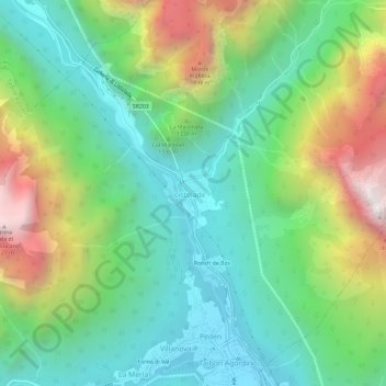 Listolade (Ristolade) topographic map, elevation, terrain