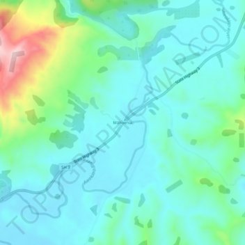 Māhoenui topographic map, elevation, terrain