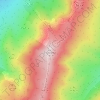 El Espartal topographic map, elevation, terrain