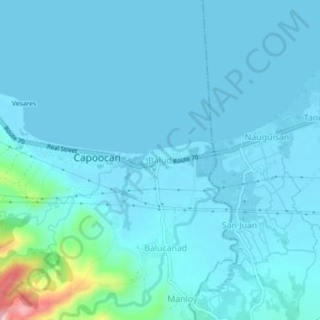 Balud topographic map, elevation, terrain