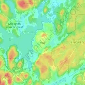 Vidja topographic map, elevation, terrain