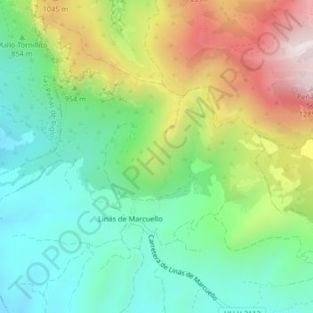 Marcuello topographic map, elevation, terrain