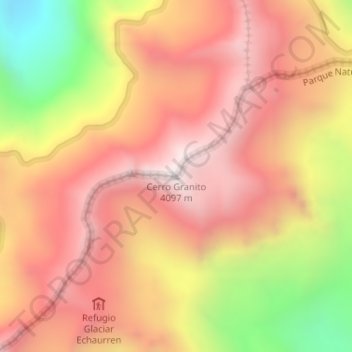 Cerro Granito topographic map, elevation, terrain