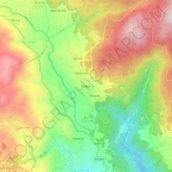 Frágua topographic map, elevation, terrain
