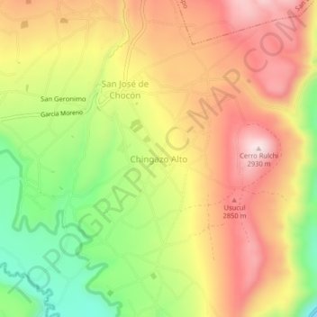 Chingazo Alto topographic map, elevation, terrain