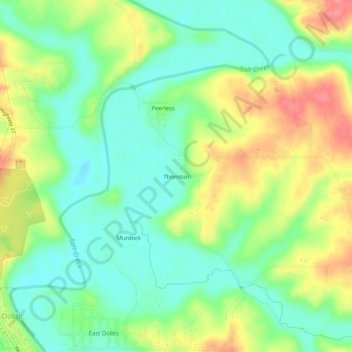 Thornton topographic map, elevation, terrain