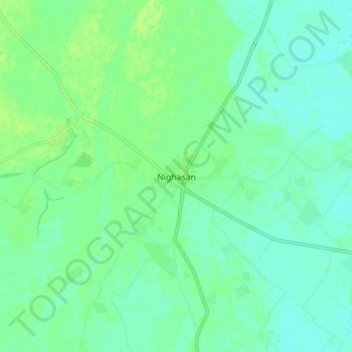 Nighasan topographic map, elevation, terrain