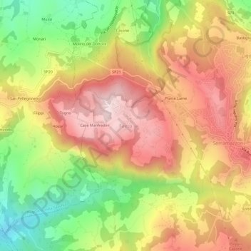 Faeto topographic map, elevation, terrain