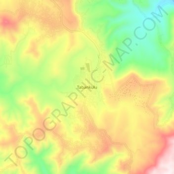 Tabankulu topographic map, elevation, terrain