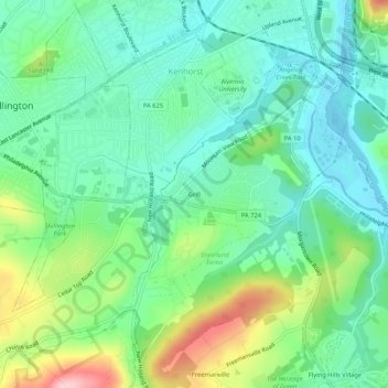 Grill topographic map, elevation, terrain