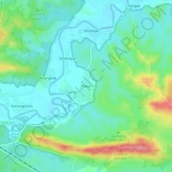 Platar topographic map, elevation, terrain