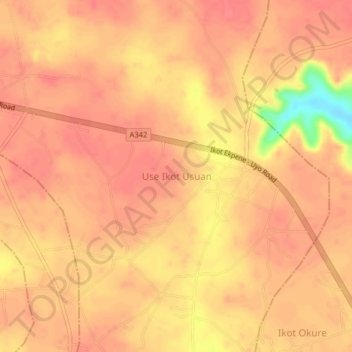 Use Ikot Usuan topographic map, elevation, terrain
