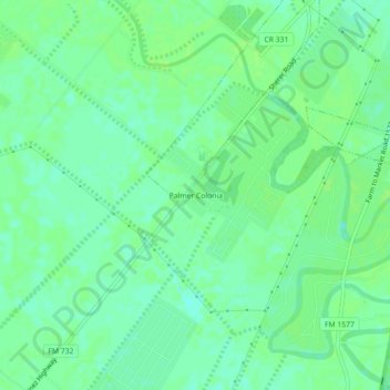 Palmer Colonia topographic map, elevation, terrain