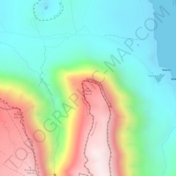 ʻAlae topographic map, elevation, terrain