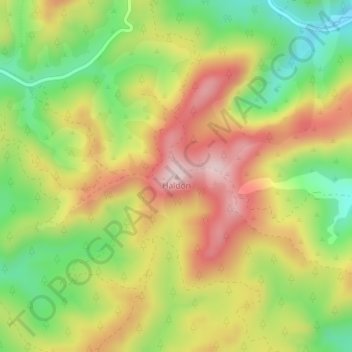 Haldon topographic map, elevation, terrain