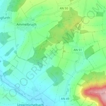 Dühren topographic map, elevation, terrain