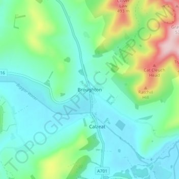 Broughton topographic map, elevation, terrain