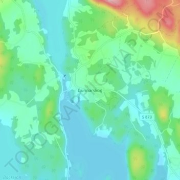 Gunnarskog topographic map, elevation, terrain