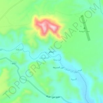 المعافر topographic map, elevation, terrain