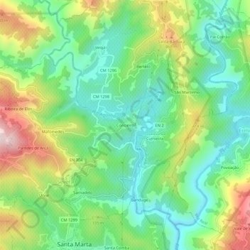 Concieiro topographic map, elevation, terrain